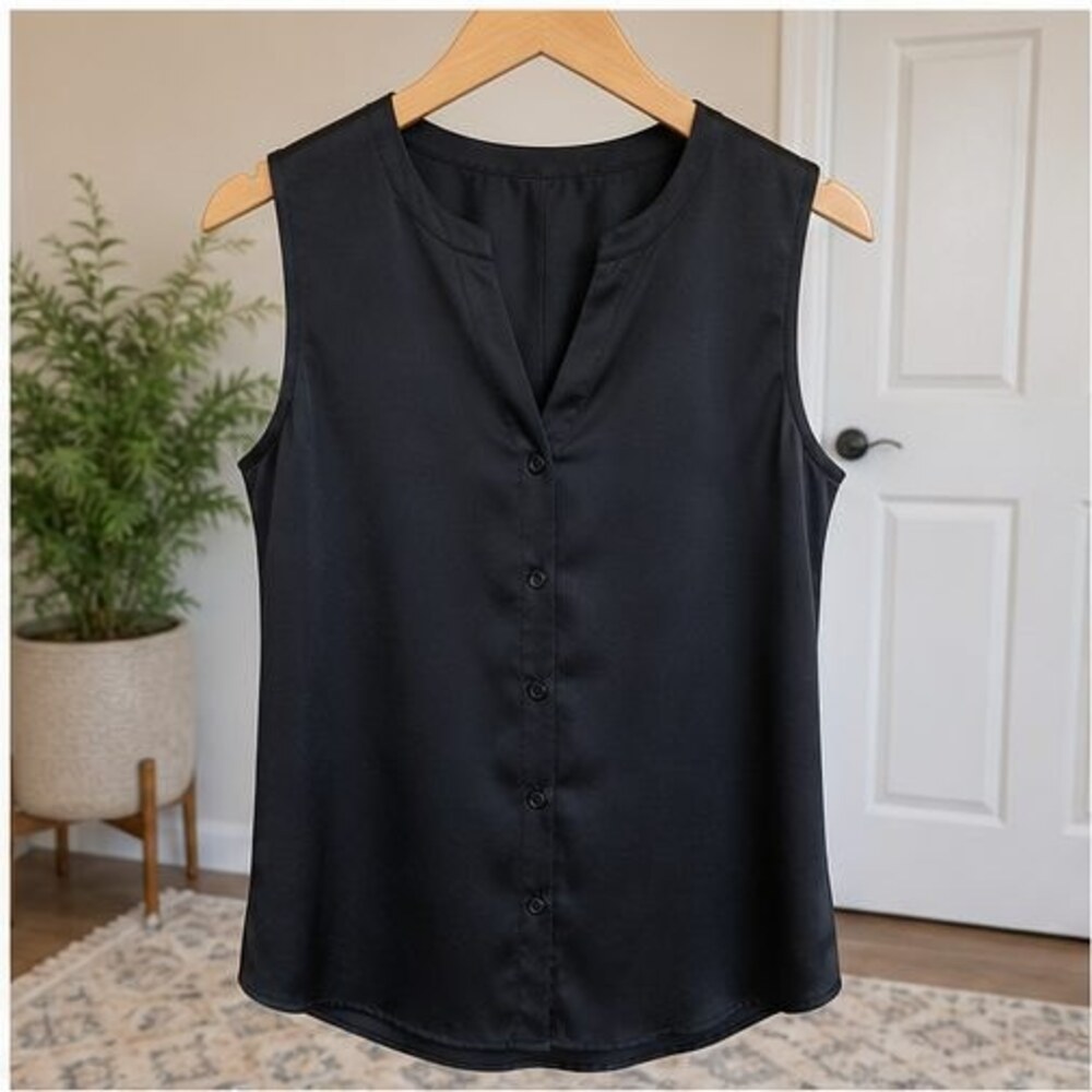 Black Pleated Blouse
